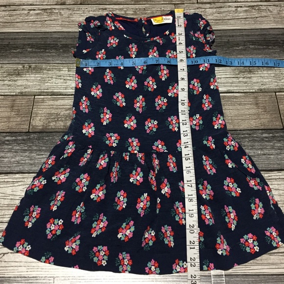 Mini Boden Floral Dress Size 5-6 Years Blue 100% Viscose Pockets - Picture 2 of 8